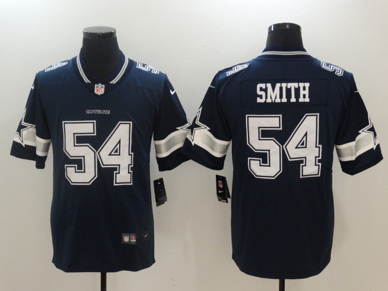 Men Dallas cowboys 54 Smith Blue Nike Vapor Untouchable Limited NFL Jerseys